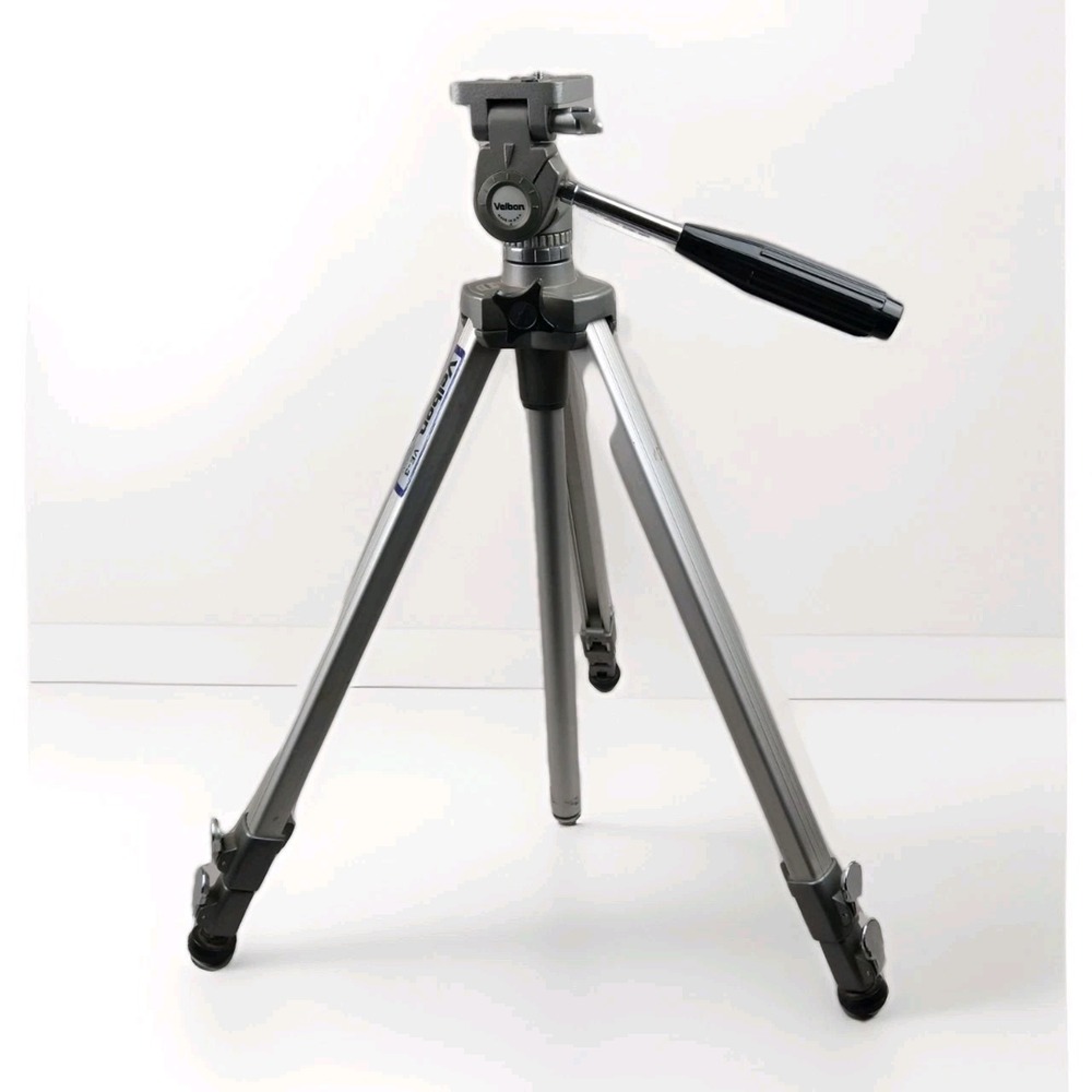 Velbon VE-3 Camera Tripod - Made In USA Vintage Expanding Aluminum